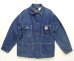 画像1: 80'S CARHARTT "MICHIGAN CHORE COAT" 裏地無し デニム カバーオール インディゴ USA製 (VINTAGE) (1)