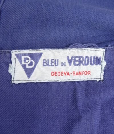 画像2: 60'S BLUE DE VERDUM フレンチワーク ワークジャケット カバーオール フェードブルー (VINTAGE)