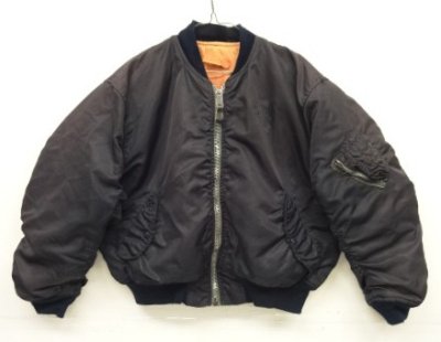 画像1: 90'S ALPHA INDUSTRIES "MA-1" フライトジャケット フェードブラック (VINTAGE)