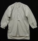 画像: ユーロヴィンテージ ノーカラー マチ付き フィッシャーマンシャツ ホワイト/ブルー ストライプ (VINTAGE) 「L/S Shirt」 入荷しました。