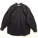 画像: 90'S PERRY ELLIS ヘリンボーンツイル ノーカラーシャツ ブラック USA製 (VINTAGE) 「L/S Shirt」 入荷しました。