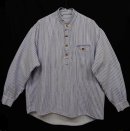 画像: ユーロヴィンテージ ノーカラー グランパシャツ ホワイトベース/ストライプ (VINTAGE) 「L/S Shirt」 入荷しました。