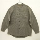 画像: ユーロヴィンテージ リネン/コットン ノーカラーシャツ ハウンドトゥース柄 (VINTAGE) 「L/S Shirt」 入荷しました。