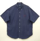 画像: 90'S RALPH LAUREN "CLASSIC FIT" リネン/コットン 半袖 BDシャツ ネイビー (VINTAGE) 「S/S Shirt」 入荷しました。