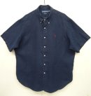 画像: 90'S RALPH LAUREN "CLASSIC FIT" リネン 半袖 BDシャツ ネイビー (VINTAGE) 「S/S Shirt」 入荷しました。