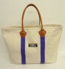 画像: 80'S LL Bean レザーハンドル キャンバス トートバッグ パープル/ホワイト USA製 (VINTAGE) 「Bag」 入荷しました。