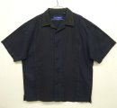 画像: MAXINI フロント刺繍入り リネン 半袖 メキシカンシャツ ネイビー/ブラック (VINTAGE) 「S/S Shirt」 入荷しました。