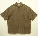 画像: 90'S ST JOHN'S BAY リネン/コットン 半袖 ボックスシャツ ブラウンベース/チェック (VINTAGE) 「S/S Shirt」 入荷しました。