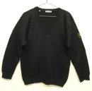 画像: 90'S STONE ISLAND 袖ワッペン付き ウール Vネック ニット BLACK (VINTAGE) 「Knit」 入荷しました。