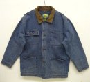 画像: 90'S CABELA'S 襟レザー デニム カバーオール インディゴ (VINTAGE) 「Jacket」 入荷しました。