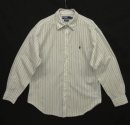 画像: 90'S RALPH LAUREN "ANDREW" ポプリン 長袖 レギュラーカラーシャツ ホワイト/ネイビー ストライプ (VINTAGE) 「L/S Shirt」 入荷しました。