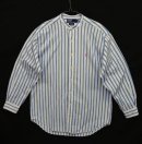 画像: 90'S RALPH LAUREN "POSTBOY" ポプリン 長袖 バンドカラーシャツ ストライプ (VINTAGE) 「L/S Shirt」 入荷しました。