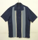 画像: AXIST シルク カラーブロック 半袖 オープンカラーシャツ ネイビー/サックス＆ホワイト (VINTAGE) 「S/S Shirt」 入荷しました。