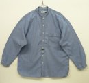 画像: 90'S CALVIN KLEIN ヘリンボーンシャンブレー 長袖 バンドカラーシャツ ブルー (VINTAGE) 「L/S Shirt」 入荷しました。