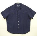 画像: 90'S RALPH LAUREN "BEACH CAMP" シルク/リネン 半袖 オープンカラーシャツ ネイビー (VINTAGE) 「S/S Shirt」 入荷しました。