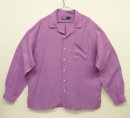 画像: 90'S RALPH LAUREN シルク/リネン 裾ロゴ刺繍 長袖 オープンカラーシャツ パープル (VINTAGE) 「L/S Shirt」 入荷しました。