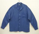 画像: 90'S RALPH LAUREN シルク/リネン 裾ロゴ刺繍 長袖 オープンカラーシャツ ブルー (VINTAGE) 「L/S Shirt」 入荷しました。