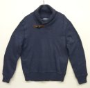 画像: 90'S RALPH LAUREN ウッドトグル レザーエルボーパッチ ショールカラースウェット ブルー (VINTAGE) 「Sweat Shirt」 入荷しました。