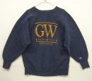 画像: 90'S CHAMPION "GW UNIVERSITY" 刺繍タグ リバースウィーブ ネイビー USA製 (VINTAGE) 「Sweat Shirt」入荷しました。