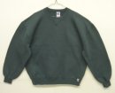 画像: 90'S RUSSELL ATHLETIC 前Vガゼット付き ロゴ刺繍入り クルーネック スウェットシャツ ダークカーキ USA製 (VINTAGE) 「Sweat Shirt」入荷しました。