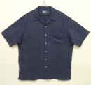 画像: 90'S RALPH LAUREN "CALDWELL" シルクリネン 裾ロゴ 半袖 オープンカラーシャツ ダークネイビー (VINTAGE) 「S/S Shirt」入荷しました。