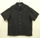 画像: 90'S RALPH LAUREN ヘリンボーンツイル 半袖 オープンカラーシャツ ブラック (VINTAGE) 「S/S Shirt」入荷しました。