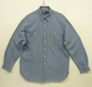 画像: 90'S RALPH LAUREN "EMMOS" チンスト＆マチ付き シャンブレー ワークシャツ ブルー (VINTAGE) 「L/S Shirt」入荷しました。