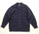 画像: 90'S RALPH LAUREN "CHAUNCEY" コットンピケ 長袖 オープンカラーシャツ ネイビー (VINTAGE) 「L/S Shirt」入荷しました。