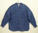 画像: 90'S J.CREW 旧タグ リネン マチ付き バンドカラーシャツ インディゴ (VINTAGE) 「L/S Shirt」入荷しました。