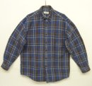 画像: 90'S LL Bean ヘビーフランネル 長袖 BDシャツ インディゴ/ブラウン チェック (VINTAGE) 「L/S Shirt」入荷しました。