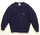 画像: 80'S IZOD LACOSTE アクリル Vネック ニット ネイビー USA製 (VINTAGE) 「Knit」入荷しました。