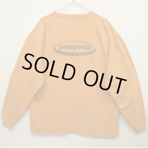 画像: 90'S PATAGONIA 黒タグ バックプリント オーバルロゴ 長袖Tシャツ USA製 (VINTAGE)