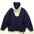 画像1: 90'S J.CREW 旧タグ 切り替え コットン アノラックパーカー NAVY/WHITE (VINTAGE)