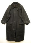 画像1: 80'S BARBOUR 3クレスト 旧タグ "BURGHLEY" オイルドコート NAVY イングランド製 (VINTAGE)