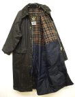 画像2: 80'S BARBOUR 3クレスト 旧タグ "BURGHLEY" オイルドコート NAVY イングランド製 (VINTAGE)