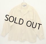 画像: 90'S RALPH LAUREN レーヨン100% 長袖 オープンカラーシャツ ベージュ (VINTAGE)