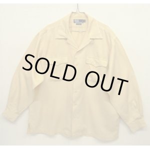 画像: 90'S RALPH LAUREN レーヨン100% 長袖 オープンカラーシャツ ベージュ (VINTAGE)