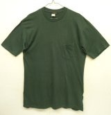 画像: 70'S UNKNOWN シングルステッチ 耳付きポケット 半袖 Tシャツ ダークグリーン (VINTAGE)