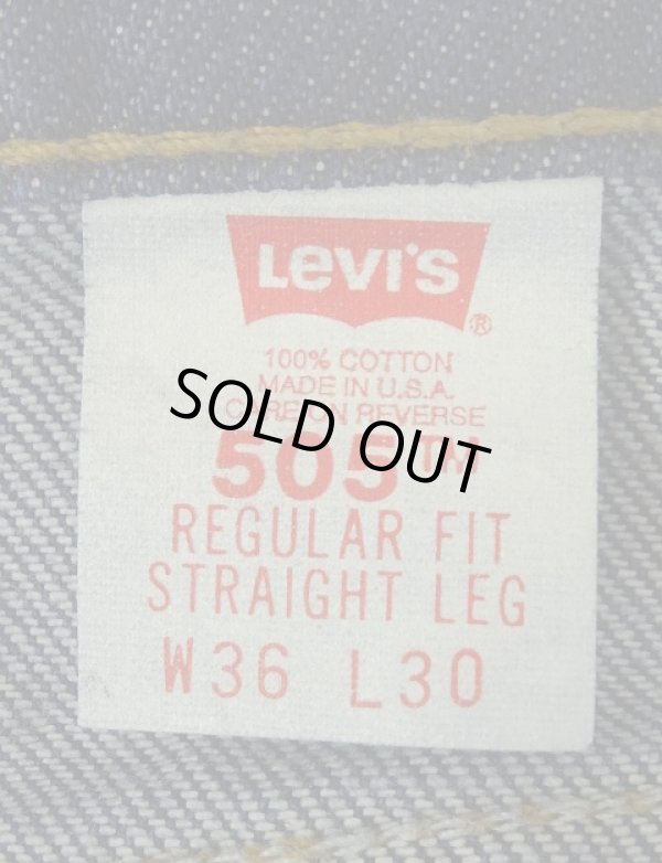 画像2: 90'S LEVIS 505 デニム インディゴ W36L30 USA製 (DEADSTOCK)