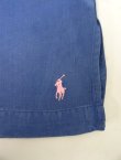 画像3: 90'S RALPH LAUREN シルク/リネン 裾ロゴ刺繍 長袖 オープンカラーシャツ ブルー (VINTAGE)