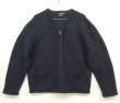 画像1: 90'S J.CREW 旧タグ ウール Vネック ジップカーディガン ネイビー (VINTAGE)