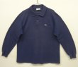 画像1: 80'S CHEMISE LACOSTE 長袖 ポロシャツ ネイビー フランス製 (VINTAGE)