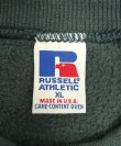 画像2: 90'S RUSSELL ATHLETIC 前Vガゼット付き ロゴ刺繍入り クルーネック スウェットシャツ ダークカーキ USA製 (VINTAGE)