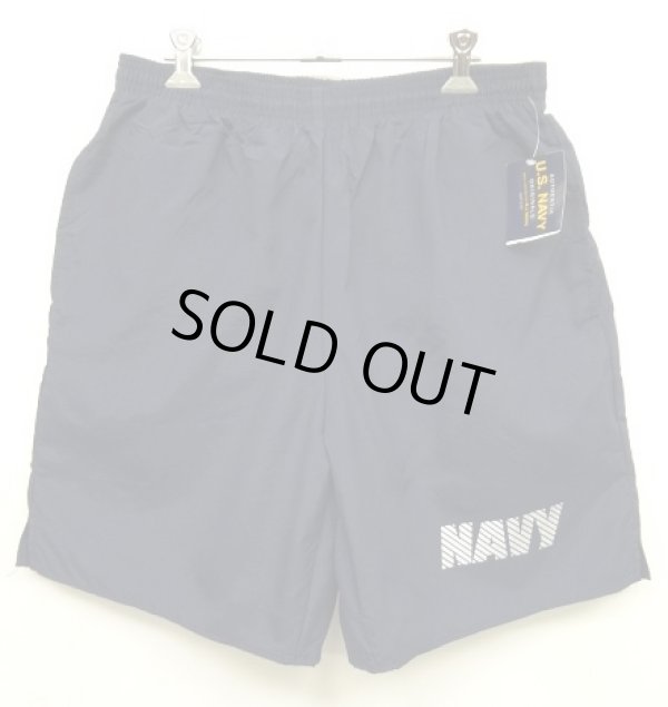 画像1: アメリカ軍 US NAVY "M.J.SOFFE製" ナイロン トレーニングショーツ ネイビー USA製 (DEADSTOCK)