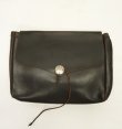 画像1: FERNAND LEATHER "CLUTCH BAG" コンチョボタン付き レザー クラッチバッグ ブラック（茶芯） USA製 (VINTAGE)