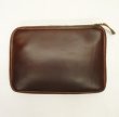 画像1: FERNAND LEATHER "CLUTCH BAG W/ZIP" オールレザー クラッチバッグ ブラウン USA製 (USED)