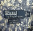 画像2: 90'S RALPH LAUREN "CALDWELL" コットン 半袖 オープンカラーシャツ インディゴベース/フローラル柄 (VINTAGE)