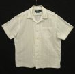 画像1: 90'S RALPH LAUREN "ANDY CAMP"  ジャガード 半袖 オープンカラーシャツ ホワイト (VINTAGE)