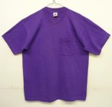 画像: 90'S FRUIT OF THE LOOM シングルステッチ 耳付きポケット 半袖 Tシャツ グレープ USA製 (VINTAGE)