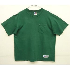 画像: 90'S RUSSELL ATHLETIC "HIGH COTTON" ポケット付き 半袖 Tシャツ グリーン USA製 (VINTAGE)